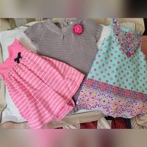 Ava Olivia baby socks (new); cute outfits and pink winter coat.